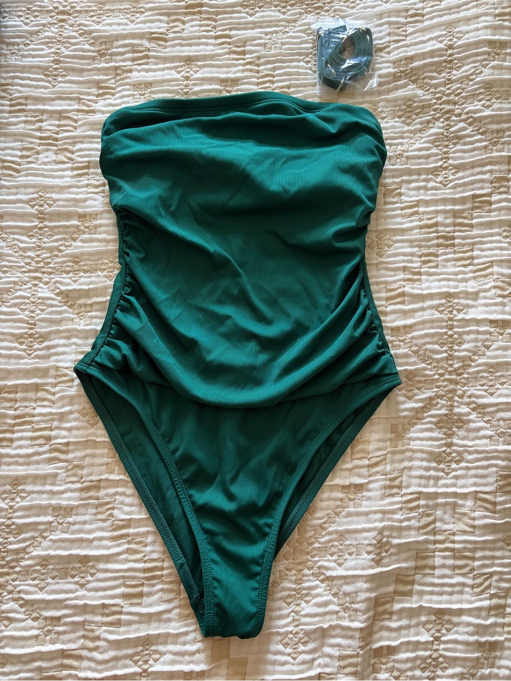 Strapless Emerald Green One-Piece Swimsuit